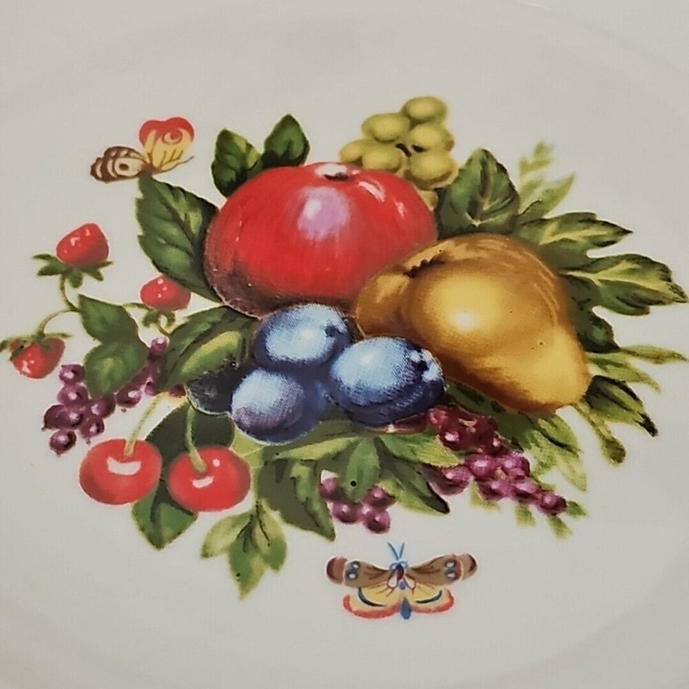Tabletops Unlimited Tivoli Gardens Bowls 8" soup salad set-3 fruit butterfly - Picture 3 of 11